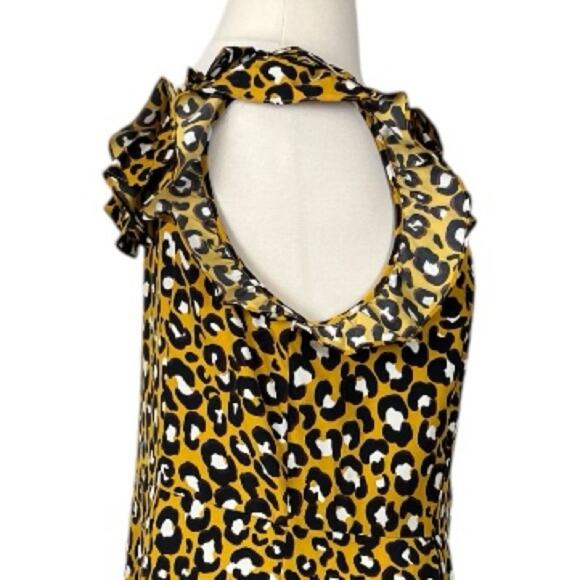 Who What Wear Midi Dress Ruffle Collar Yellow Leopard Women’s Plus Size XXL - Picture 8 of 13